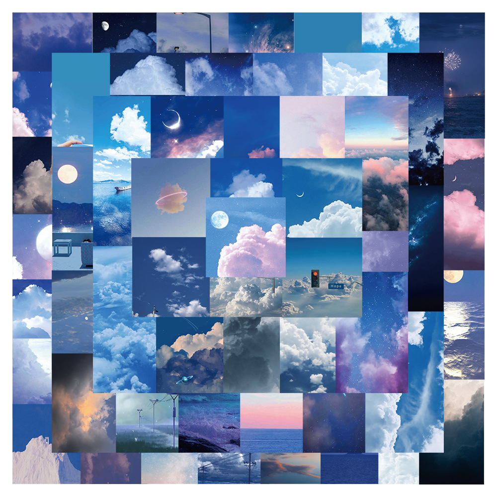 

50 PCS Mixed Graffiti skateboard Stickers Beautiful starry sky landscape For Car Laptop Fridge Helmet Pad Bicycle Bike Motorcycle PS4 book Guitar Pvc Decal, Multi colors
