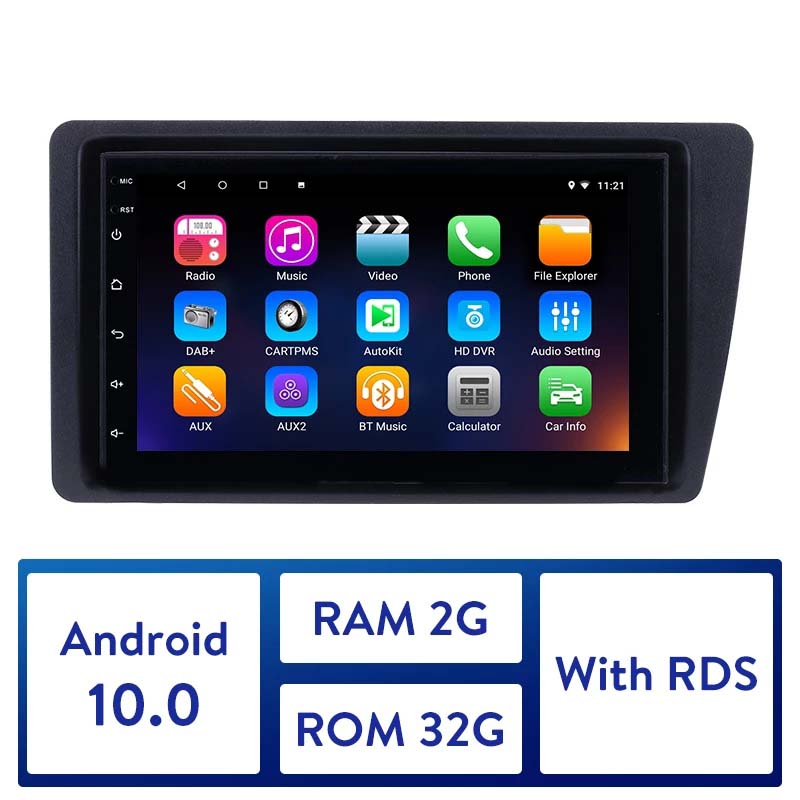 

7"Android 10.0 Car dvd Radio Quad-core Player GPS 2Din Multimedia For Honda Civic 2001-2005 Support Bluetooth WIFI