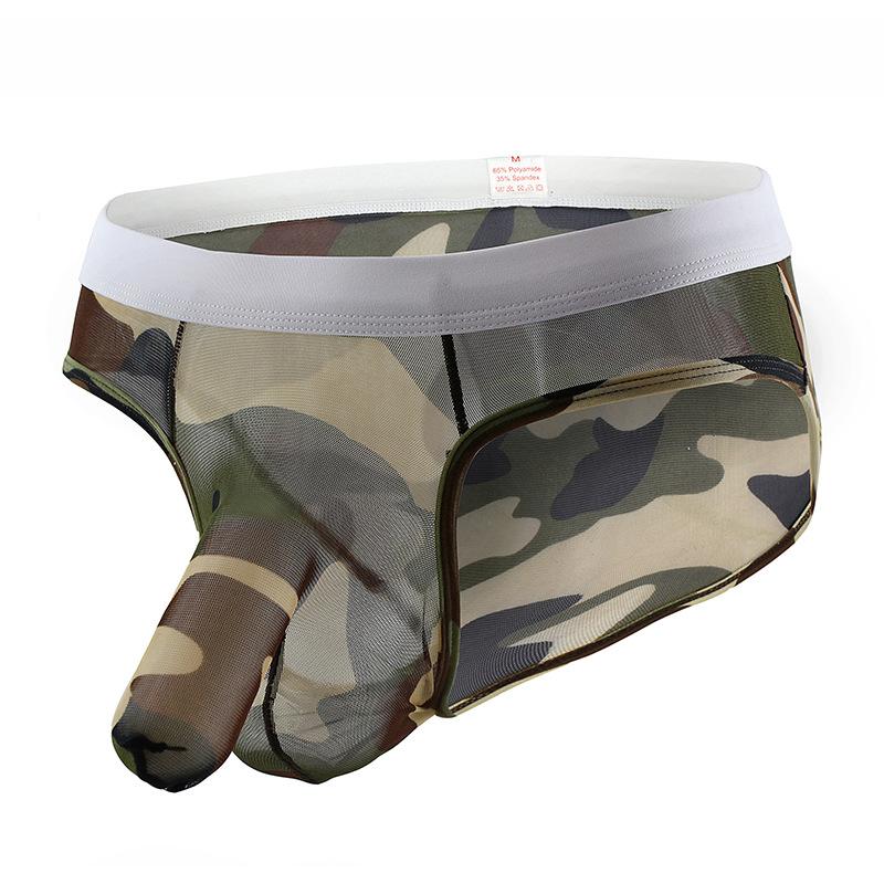 

Underpants Sexy Man Funny Mesh Briefs Panties Male Gay Bulge Pouch Elephant Nose Jockstrap See Through Underwear 2021 Fashion