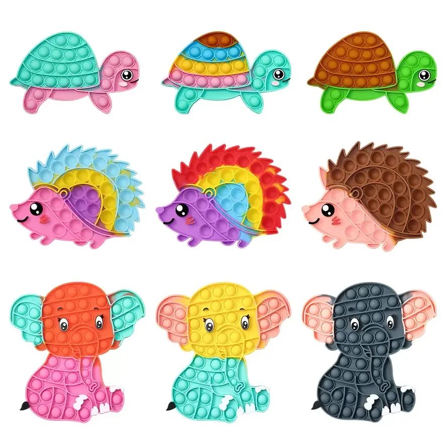 

Big Fidget Toys Huge Large Rainbow Simple Dimple Giant Biggest Jumbo Push Bubbles Alpaca, Elephant, Tortoise and Hedgehog WHT0228