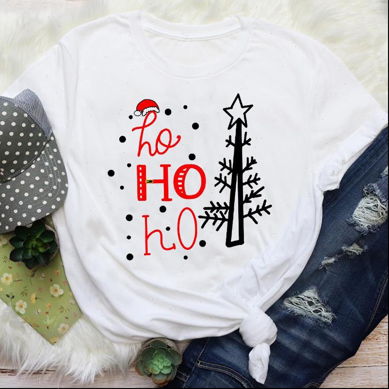 

Women T Shirt Tree Simple Cute Clothing Fashion 90s Holiday Merry Christmas Print Tops Lady Female Graphic Tees Clothes, White