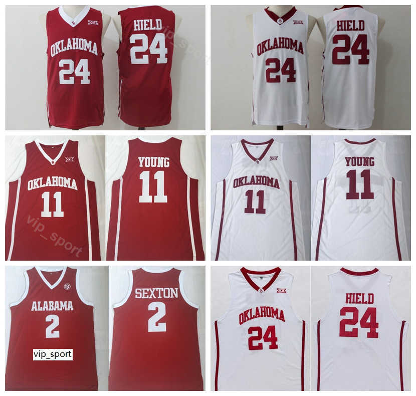 

College Trae Young Jersey 11 Men Oklahoma Sooners Basketball Collin Sexton 2 Buddy Heild Jersey 24 Team Color Red White University Sale, 2 red