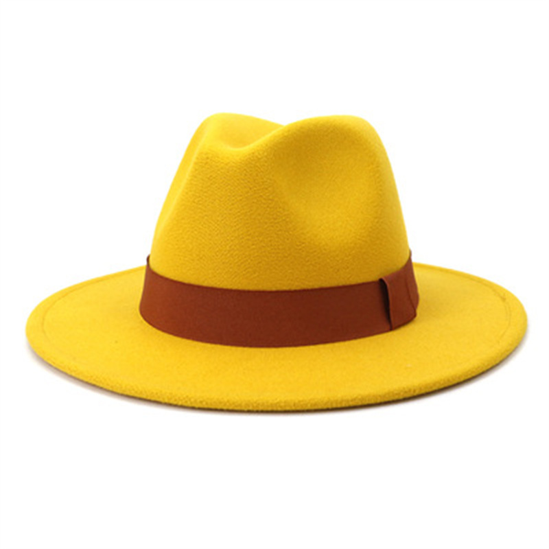 

hats women men caps jazz solid ribbon band fedoras classic dress wedding khaki camel felted panama summer winter women hats