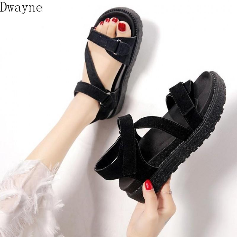 

Sandals Female 2021 Summer Net Red Thick Bottom Comfortable Beach Shoes Tide, Black