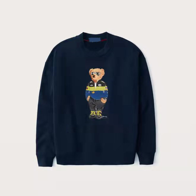 

Mens Sweatshirts designer pullover Spring and Autumn small horse Round neck Solid Color Long Sleeve Warm Casual clothing women Bear pattern Multicolor Plus velvet, Black pant