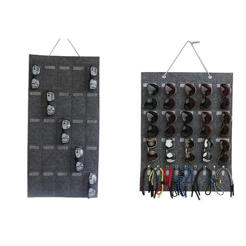 

Storage Boxes & Bins Wall Door Pocket Hanging Sunglasses Organizer By 15/25 Slots Felt Decoration