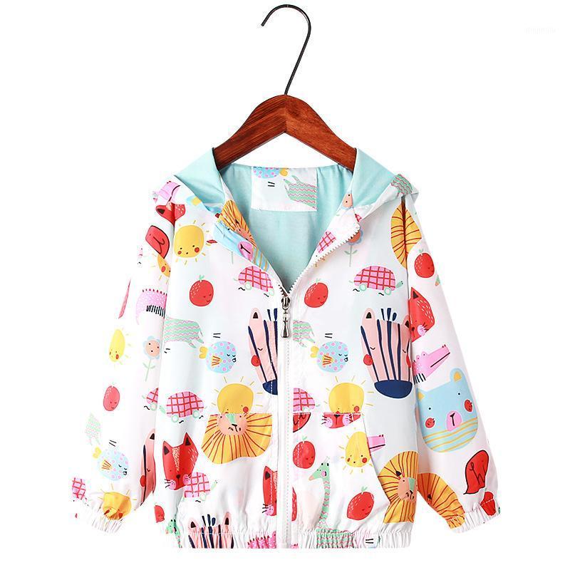 

Jackets Waterproof Girl 6 Years Clothing Hoodied Jacket For Baby Cute Cartoon Kids Windbreaker Hooded Children Outwear, Blue;gray