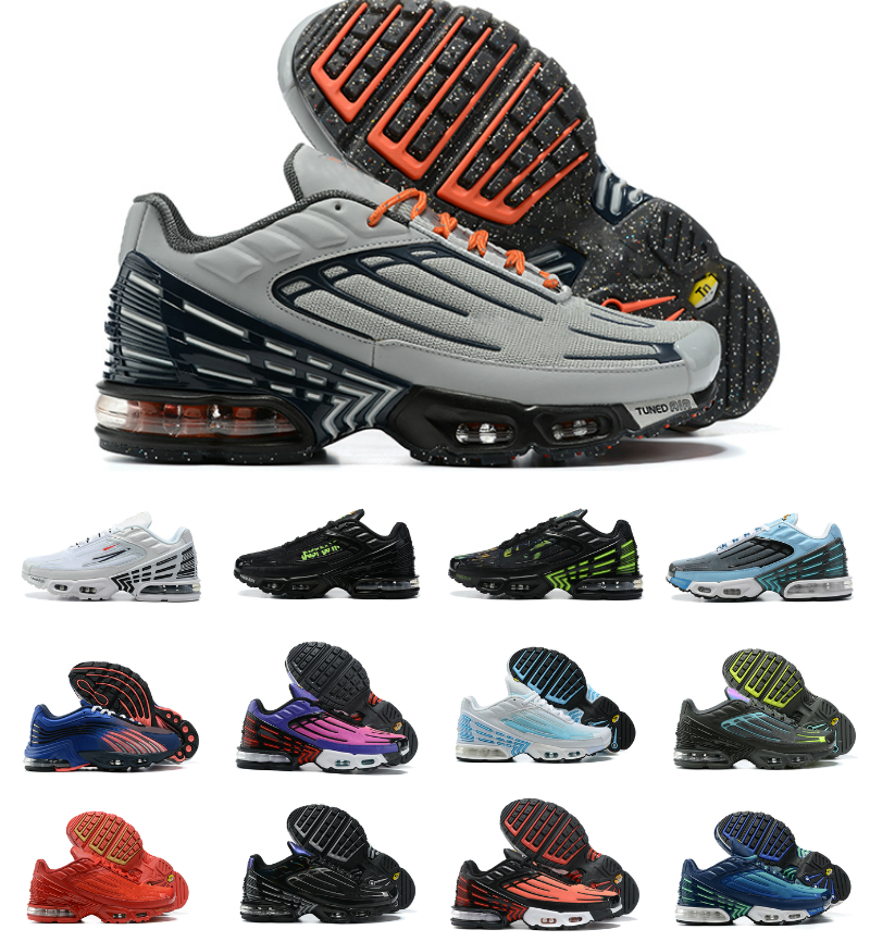 

Wholesale Tn Plus 3 Tuned Sneakers Mens Womens Run Shoes Trilpe White Red Grey OG Black Ghost Green Obsidian Sports Trainers Laser Blue Topography Pack Tennis Running, Box