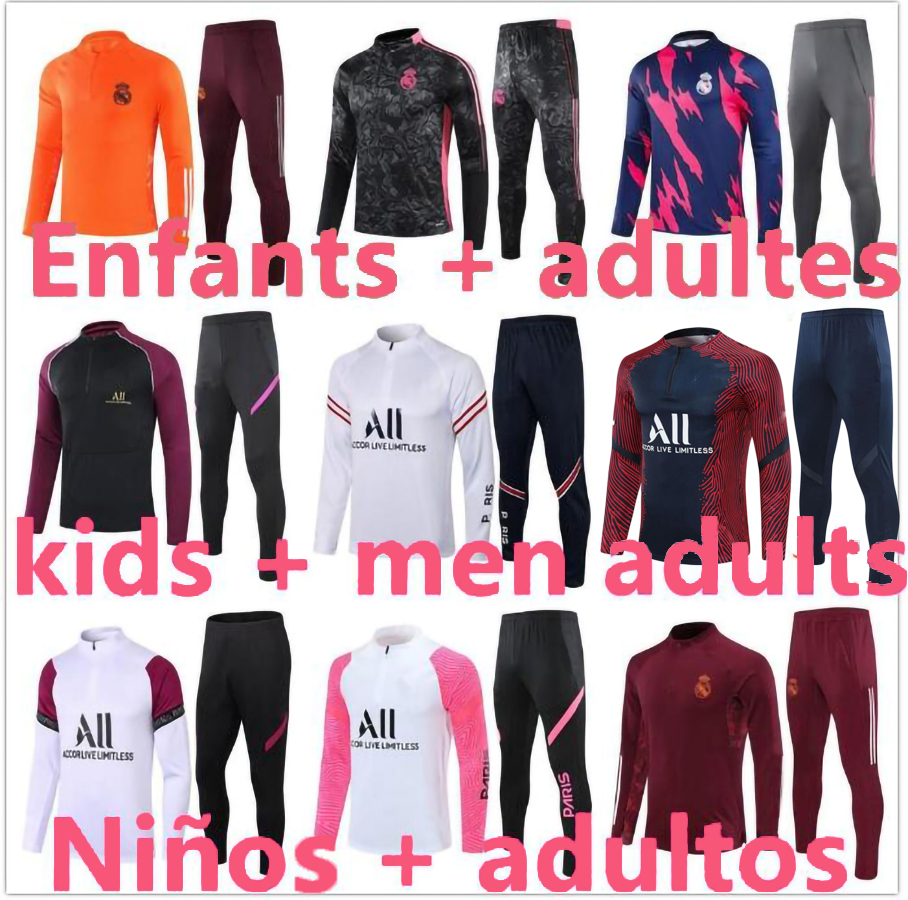 

20 21 mens football tracksuit soccer suit 2021 KIDS + men training survetement foot chandal tuta jogging