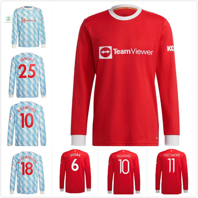 

Long Sleeve 21 22 Manchester soccer jerseys UNITED CAVANI Camiseta futbol UTD VAN DE BEEK B. FERNANDES RASHFORD 2021 2022 football shirts