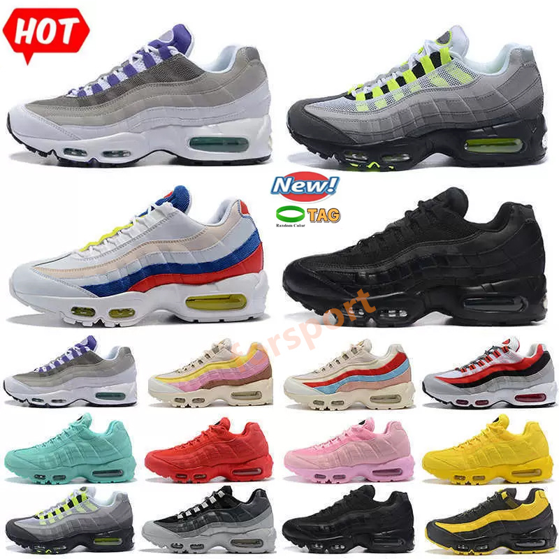 Top designer men women 95 running shoes triple black white Plum Chalk OG Neon Plant Color Pure Platinum Yellow Light Green Smoke Grey mens traine