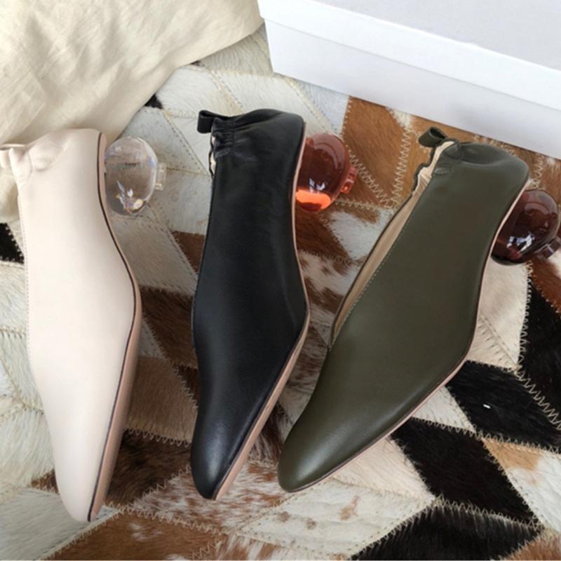 

Sandals Jenny&DaveWomen Shoes Enlgand Ins Blogger Fashion Vintage Granny Soft Genuine Leather Slip-On Ball Heels Woman Women, Black