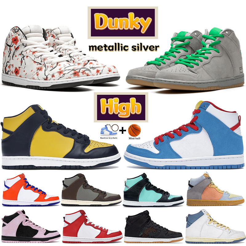

High Mens dunky basketball shoes cherry blossom metallic silver invert celtics Baroque Brown michigan light photo blue men sneakers women trainers, 29# bubble wrap packaging