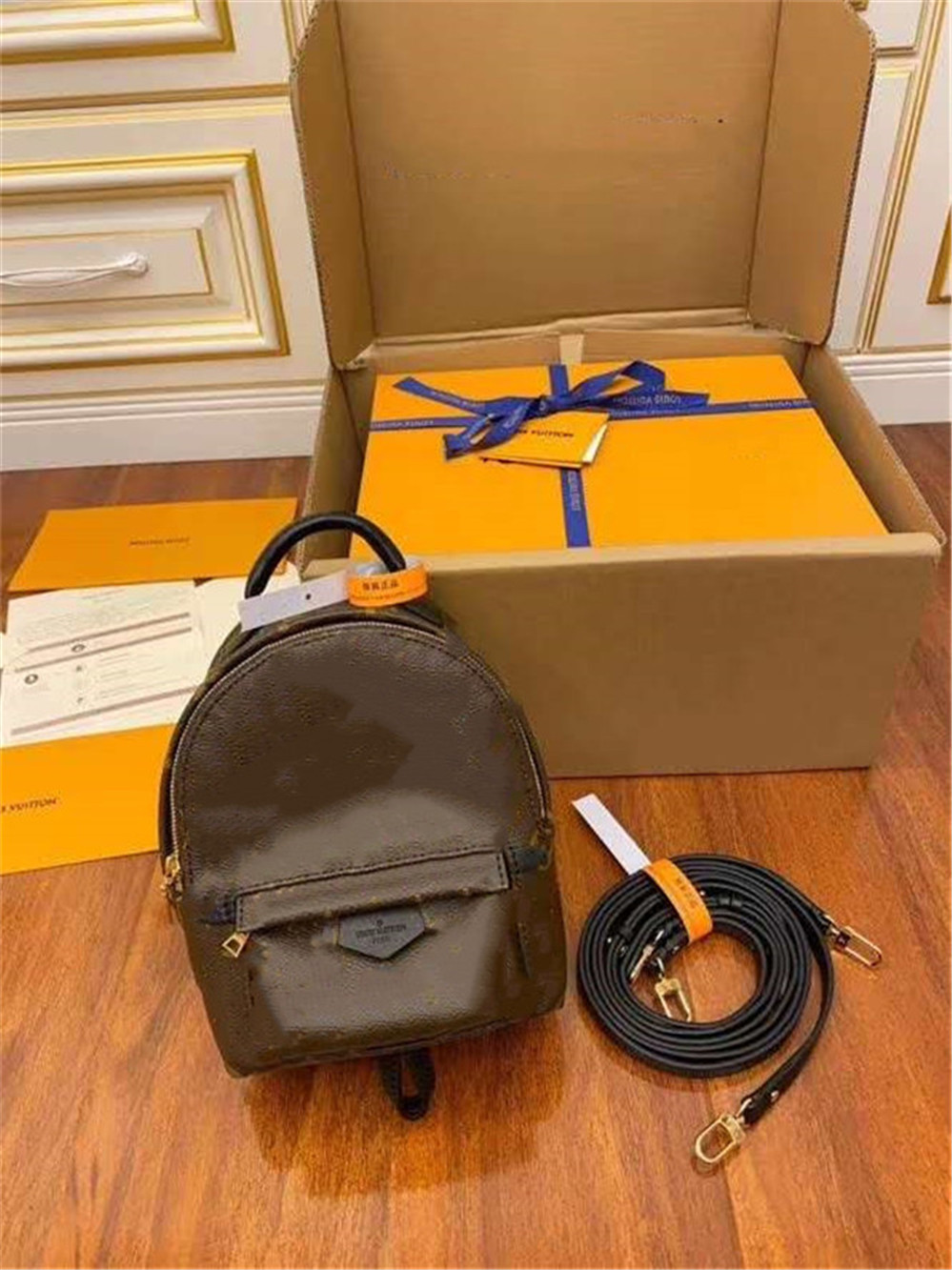 

classic mini printed backpacks unisex bags PVC+ leather handbags