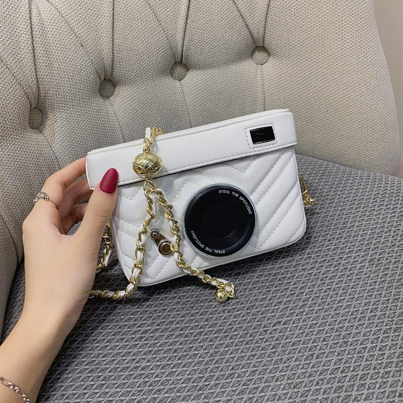 

Evening Bags Female Stylish Casual Chain Crossbody Bag 2021 Camera Shape Design Small Square Versatile Travel Shoulder For Women, Black