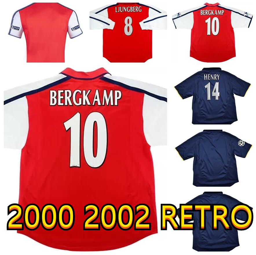 

2000 2002 Bergkamp Henry retro soccer jersey 2001 home away VIEIRA PIRES KEOWN LJUNGBERG Wiltord Cole classic vintage football shirt, Fa cup final longsleeve