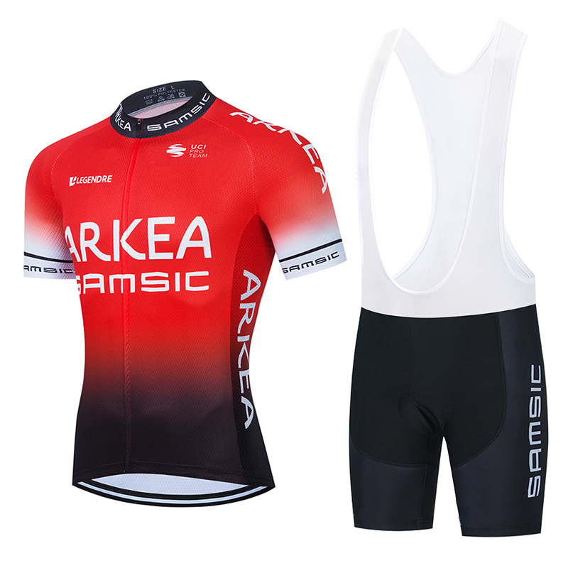 

2021 ARKEA SAMSIC Cycling Team Jersey 20D Bike Shorts Set Ciclismo MenS MTB Summer Pro Bicycling Maillot Bottom Clothing X0503, Gray