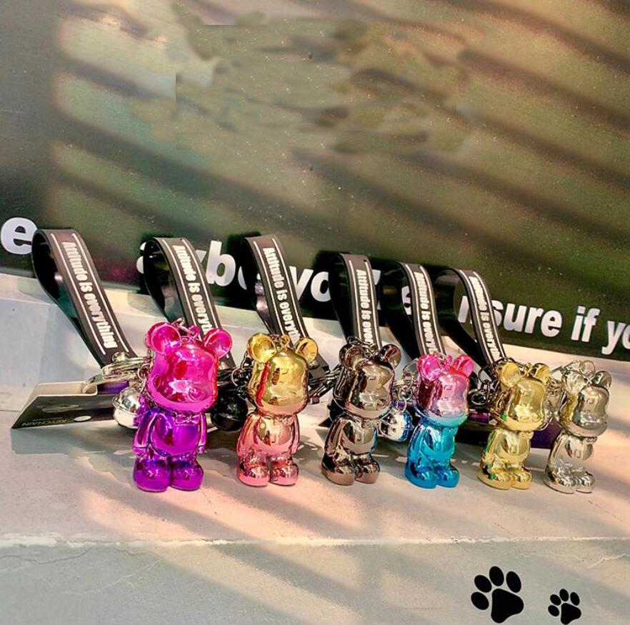 

5 Styles Fashion Designer Cartoon Bear Key Chain for Men Women Pendant Buckle Multicolor Car Backpack Wallet Keychain Trinket Charm Jewelry Gifts Accessories