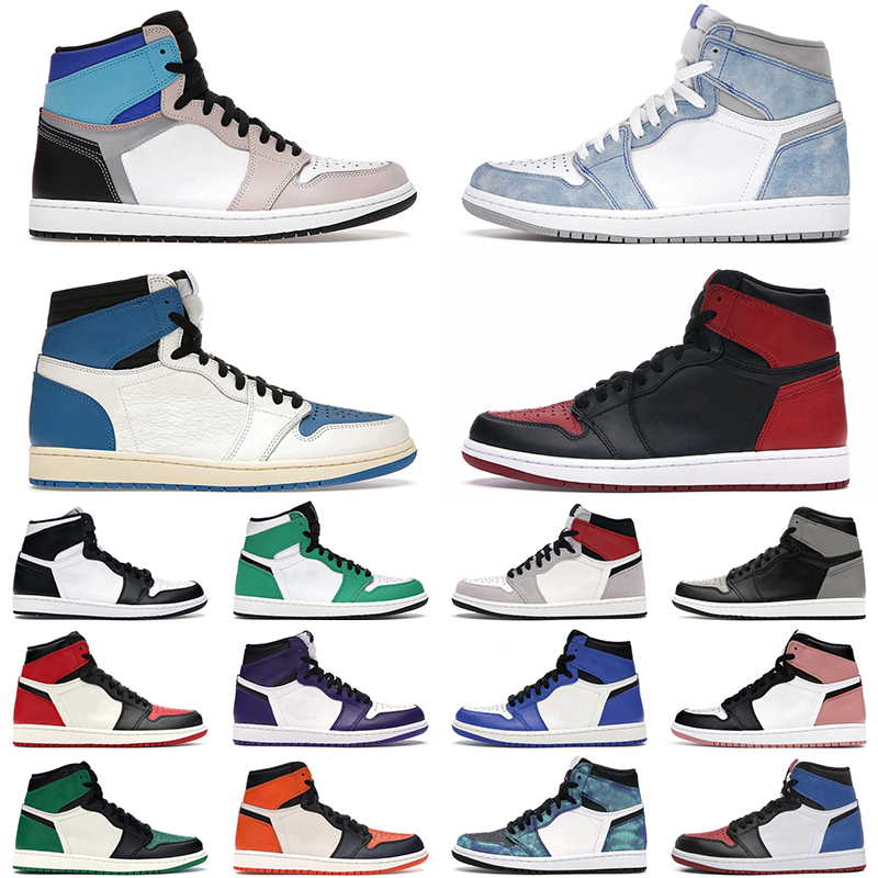 

Jumpman 1 Banned basketball shoes 1s Bordeaux Prototype Military Blue men women Hyper Royal Pollen mens trainer, Unc