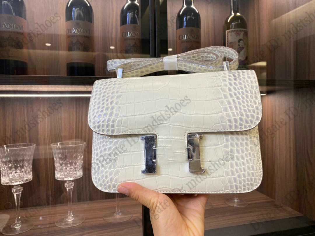 

Black Constance 24cm Flap Bag Matte Alligator and Ombre Lizard Marquette CrossBody Woman Designer Luxury Handbag
