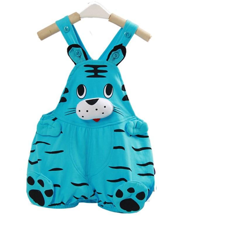 

Jumpsuits Cartoon Tiger Pattern One-Pieces Suit Infant Boys Rompers Summer Children Jumpsuit Baby Costume Toddler Sleeveless Clothes Suspe, Blue
