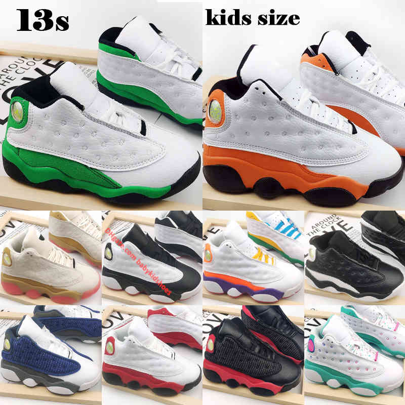 

Shoes Jumpman 13 Kids Basketball White Lucky Green Starfish CNY He Got Game Chicago Babys Toddler Children Sneakers Size 22-35, Bubble wrap packaging