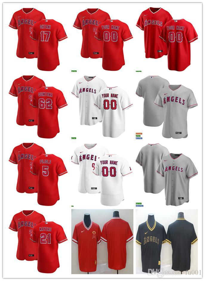 

Men Women Youth Los Angeles Angels 21 Mike Mayers 17 Shohei Ohtani 5 Albert Pujols 62 Jose Quintana Custom Baseball Jersey, Blue;black
