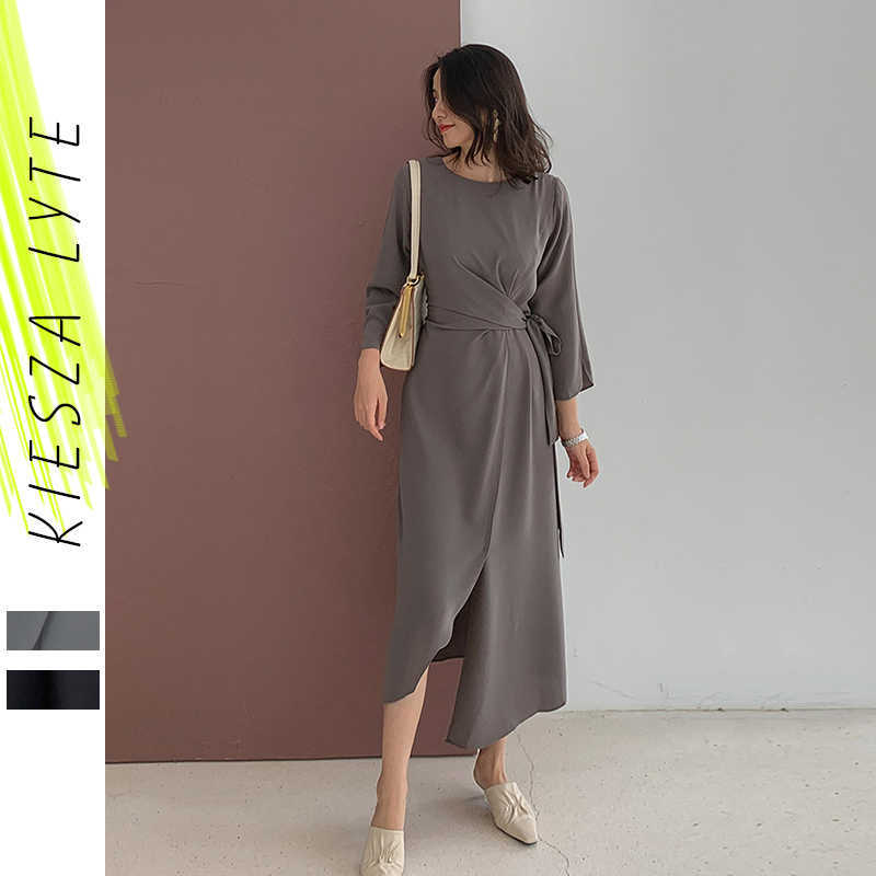 

Autumn Arrival Women Bandage Dress Elegant Mature Three Quarter Sleeve Irregular Party Dresses Vestidos High Quality 210608, Black