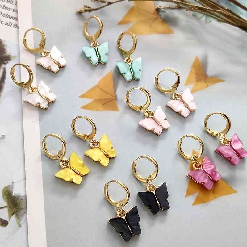 

Acrylic Color Butterfly Charm Earrings Animal Pendant Women Party Jewelry