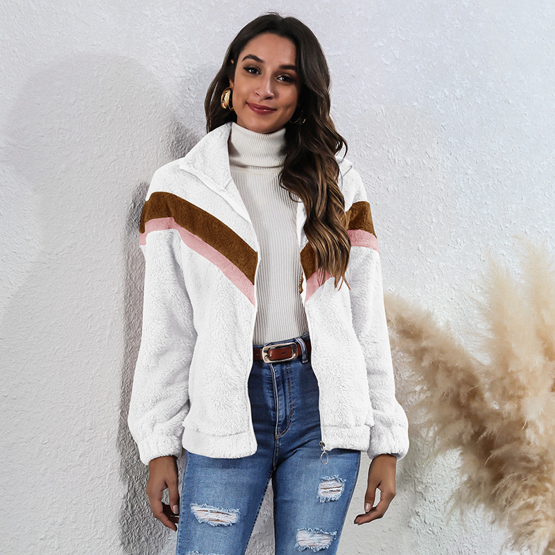 

Spring Thick Warm cardigan hoodies Velvet Cashmere Women patchwork Hoody Sweatshirt Casual Tops Lady Loose Long Sleeve 210524, Pink