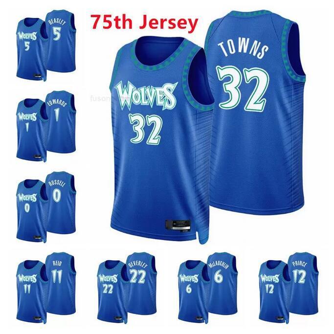 

2021-22 75th Anniversary Royal Jerseys Basketball City Anthony Edwards Jaylen Nowell Malik Beasley Naz Reid Josh Okogie Karl-Anthony Towns Patrick Beverley Edition, 10