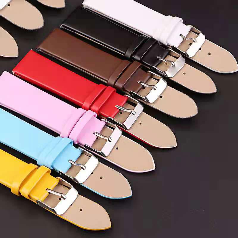 Watch Bands Classic Matte Flat 16-20mm Candy Band Men's And Women's PU Imitation Cowhide Color Strap Bracelet-image-721314925