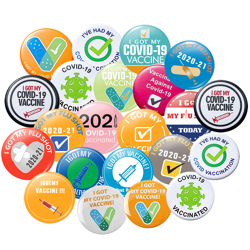 

NEW I Have Been Vaccinated-Covid-19 Vaccine Recipient Notification Public Health Pinback Button Badges