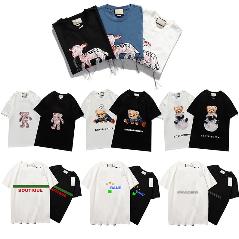 

21ss Early spring Mens T-shirt Designer Letters Printed Crew Neck Casual Summer Breathable Mens Womens T Shirts Solid Color Top Quality Tees, White;black