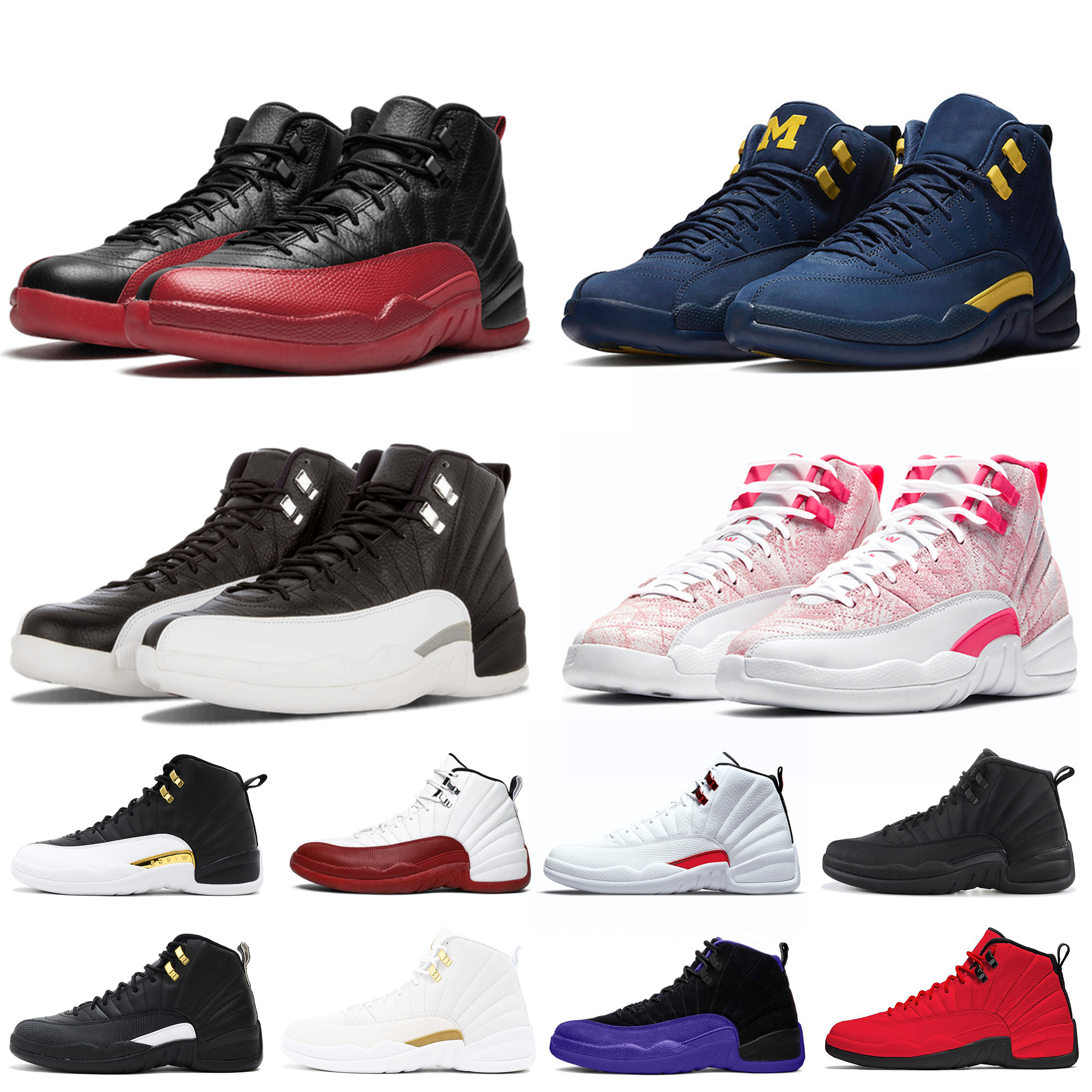 

12 basketball shoes 12s mens sports sneakers Winterized WNTR the master university playoffs Lagoon Pulse Michigan high trainers with sock ZFBB, #1 reverse-flu-game-2