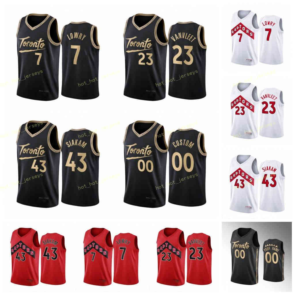 

Kyle 7 Lowry Pascal 43 Siakam Basketball Jersey Fred 23 VanVleet wince 15 Jersey Carter 2021 City Toromto, Black