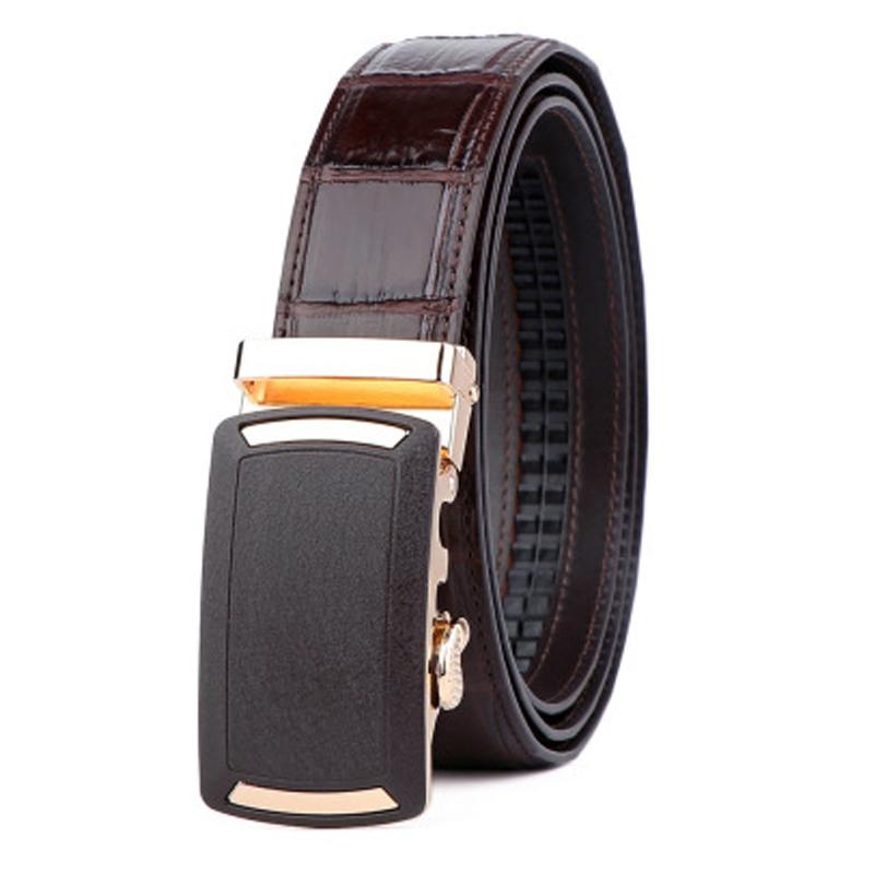 

Belts Linshe Crocodile Belt Contracted Real Leather Men Automatic Buckle, Black;brown