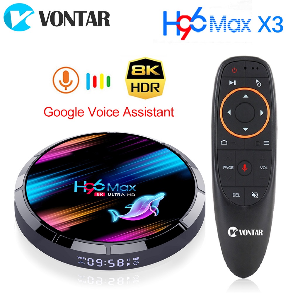 

vontar h96 max x3 android 9.0 tv box 4gb 128gb amlogic s905x3 quad core bt wifi 8k h96max x3 4gb 64gb 32gb set box