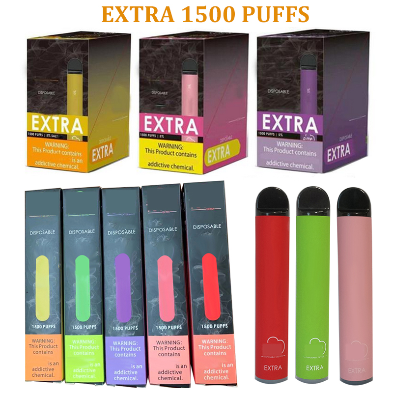 

1500 Puffs Bar XTRA Extra Disposable Device Pod E cigarettes 850mAh Battery 5ml Cartridge Vape Prefilled Pen kit Vs Bang PRO MAX SWITCH Plus