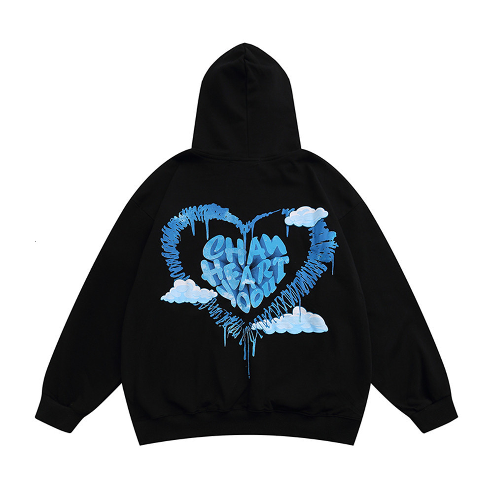 

Sweatshirts Love letter printed mens street trend loose long sleeve top style sports Hoodie, White