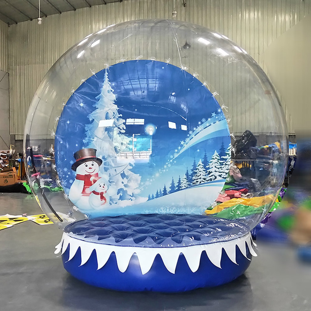 

For Christmas Giant Inflatable Snow Globe Bubble Dome Tent With Blower 2M/3M/4M Replaceable background Human Snow- Globes Clear house