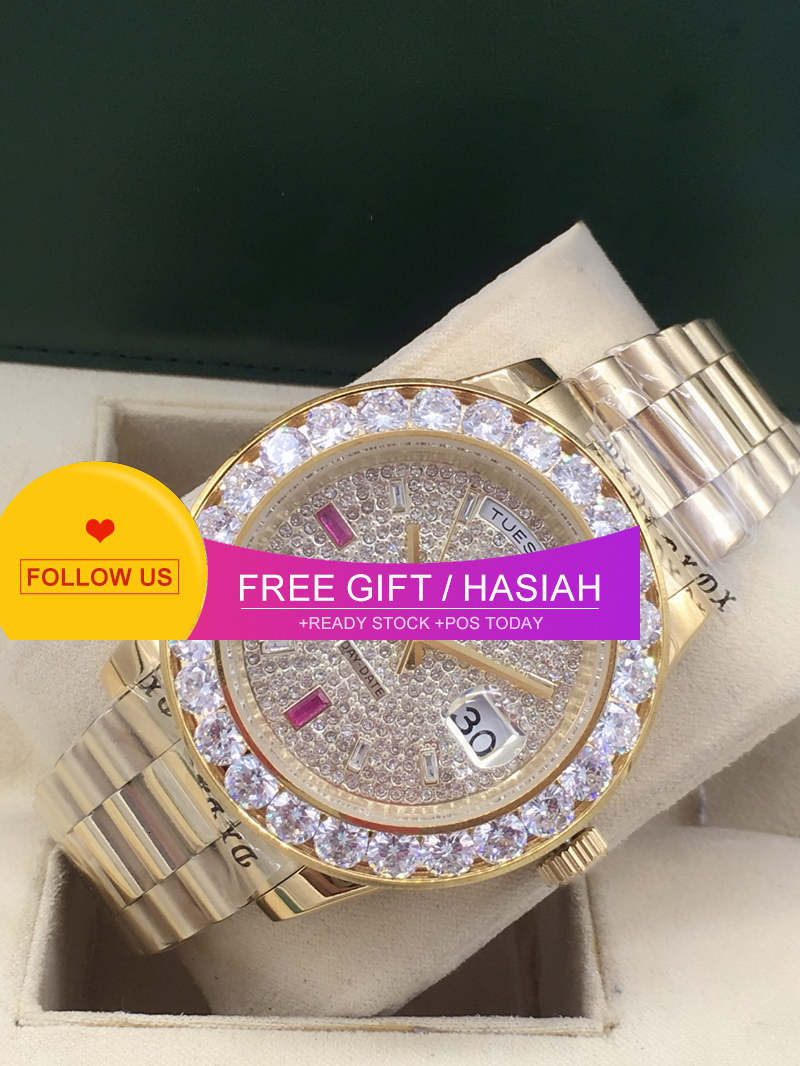 

automatic New fashion men's 44mm mechanical watch All Star Diamond stainless steel folding buckle men's waterproof watch, Slivery;brown