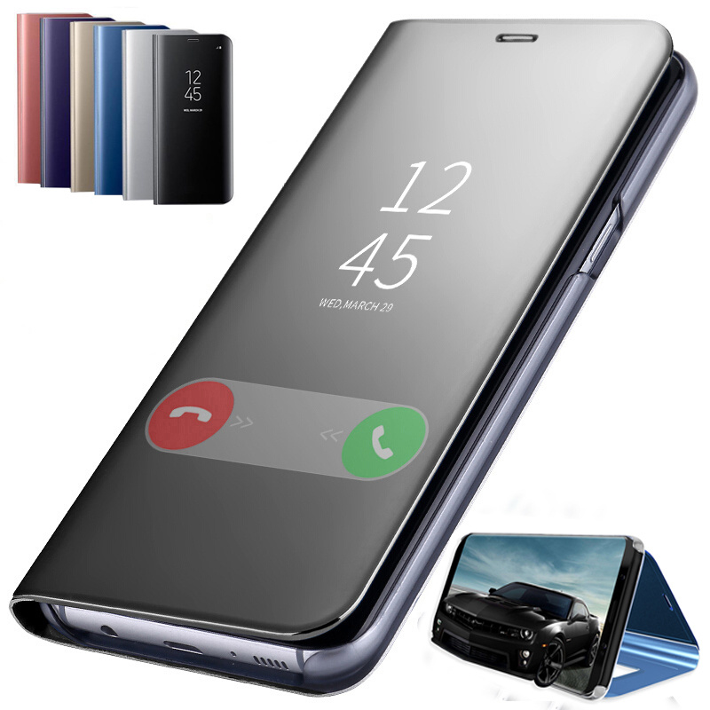 

Luxury Smart Mirror Phone Cases For iPhone 13 Pro Max 12 11 7 8 6 6S Plus XR XS X SE Support Flip Protective Cover, Blue