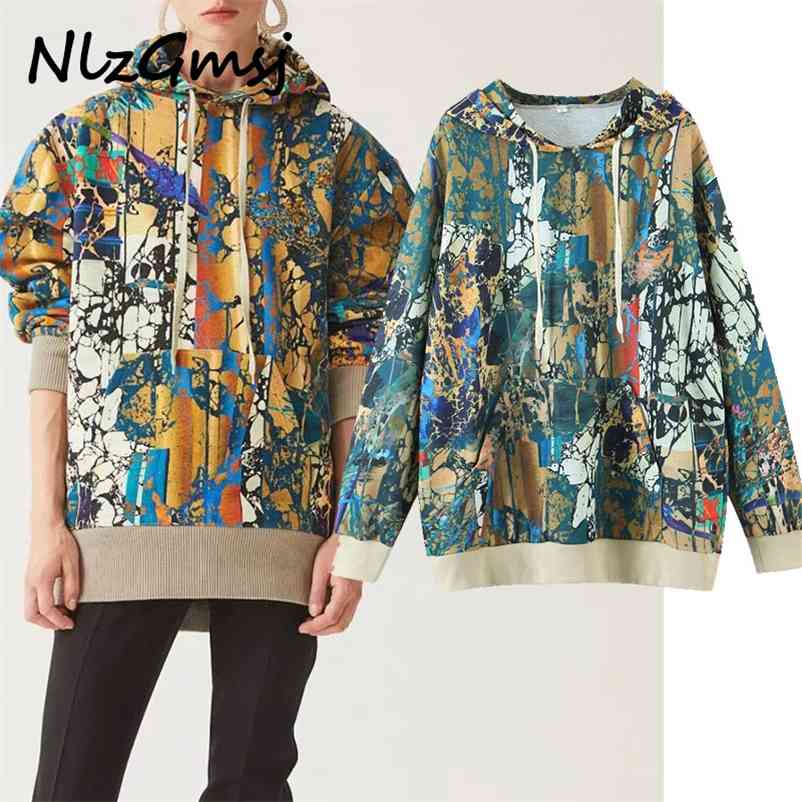 

Sweatshirt Women Fashion Camouflage Hooded Loose Hoodies Sweatshirts Vintage Long Sleeve Female Pullovers Chic Top 210628, As picture
