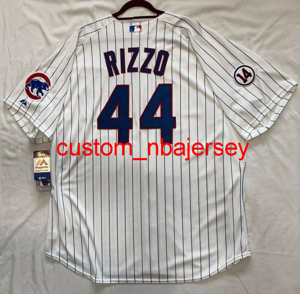 

Custom Chicago PINSTRIPE ANTHONY RIZZO Cool Base Jersey Stitched Add Any Name Number -6XL Men Women Youth Baseball Jerseys, White