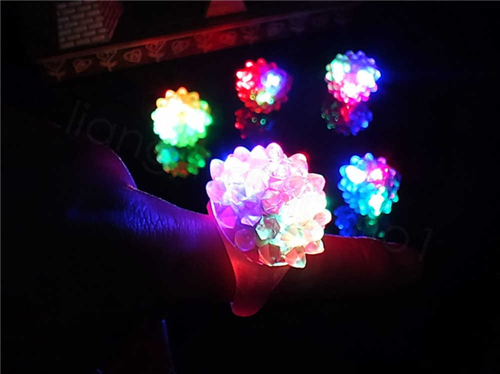 

Up Blinking Glow Flashing Soft Jelly Bubble Light Led Rave Party favor kids gift plastic Ring 100pcs/lot FFA3475 PNAK