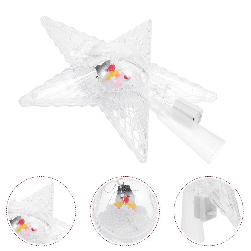 

Christmas Decorations 1pc Tree Star Topper With Light Xmas Party Ornament (Random Style)