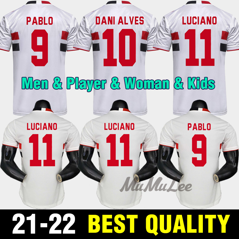 

21 22 Sao Paulo soccer jersey HI Aome #9 PABLO #10 DANLVES #11 LUCIANO Shirt LUAN IGOR GOMES BRENNER football uniform, Black;yellow