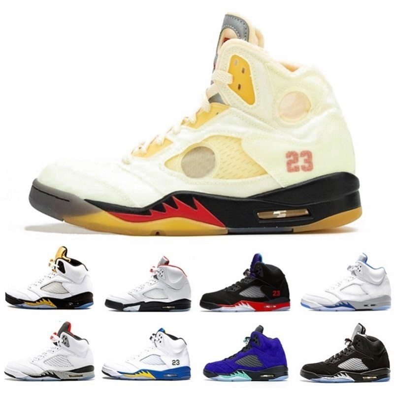 

Discount Sail Jumpman 5 mens basketball shoes Black Grape Metallic Top 3 White Cement What The 5s men trainers sports sneakers