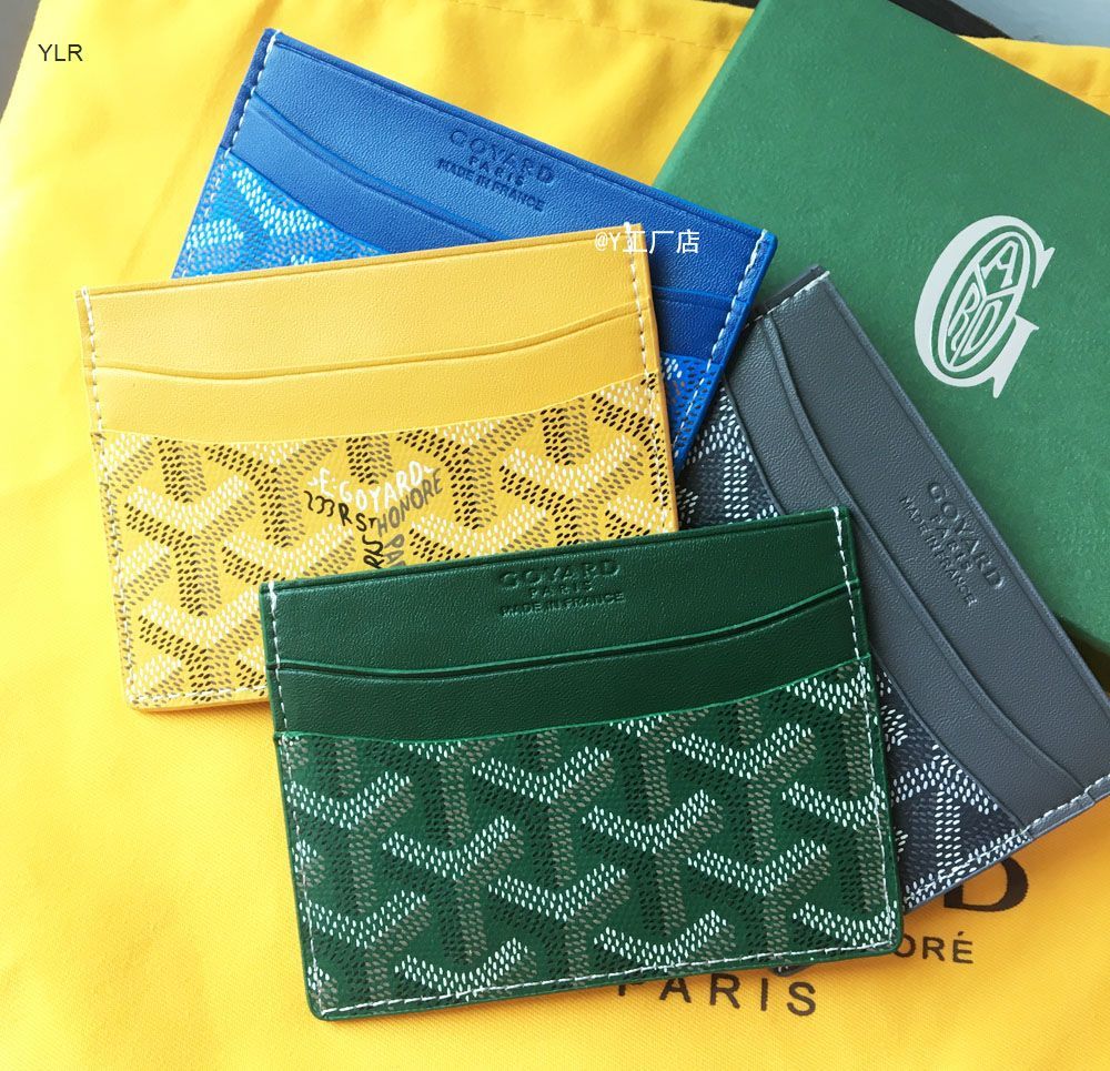 

Elegant Deka bag dog tooth g family zero wallet Goya GOYAR genuine leather business card holder for both men and women